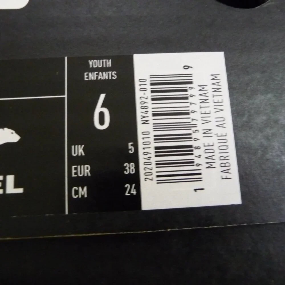 SOREL Youth Size 6 Nakiska Slide II  Black